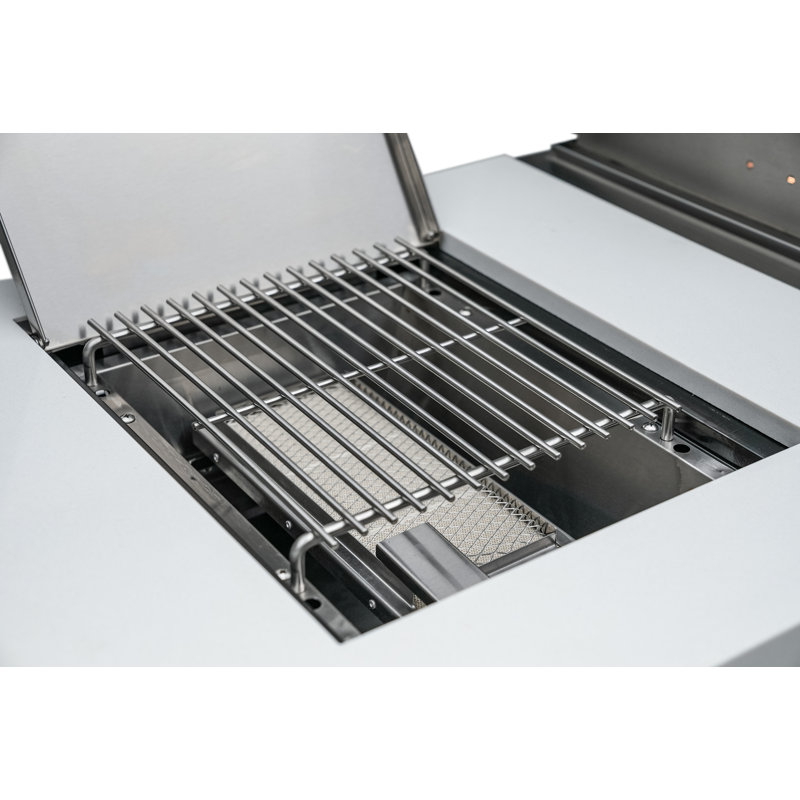 Mont Alpi 4Burner 78000 BTU Deluxe Stainless Steel Outdoor Island Barbecue Grill + Beverage